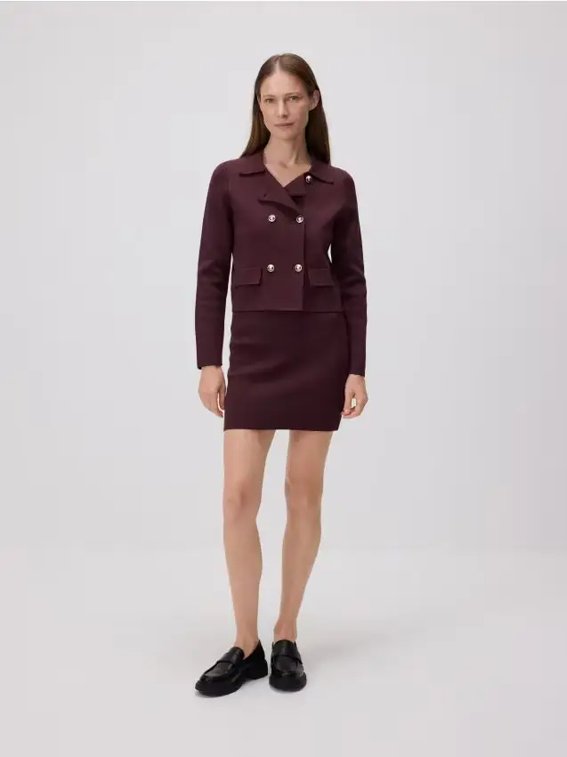 Cardigan con bottoni decorativi - viola scuro