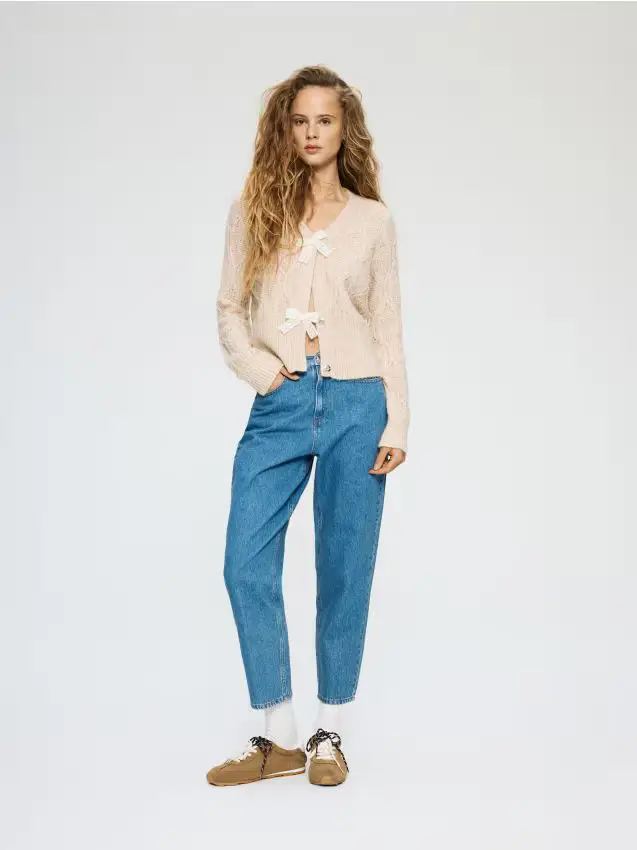 Cardigan con fiocchi - beige