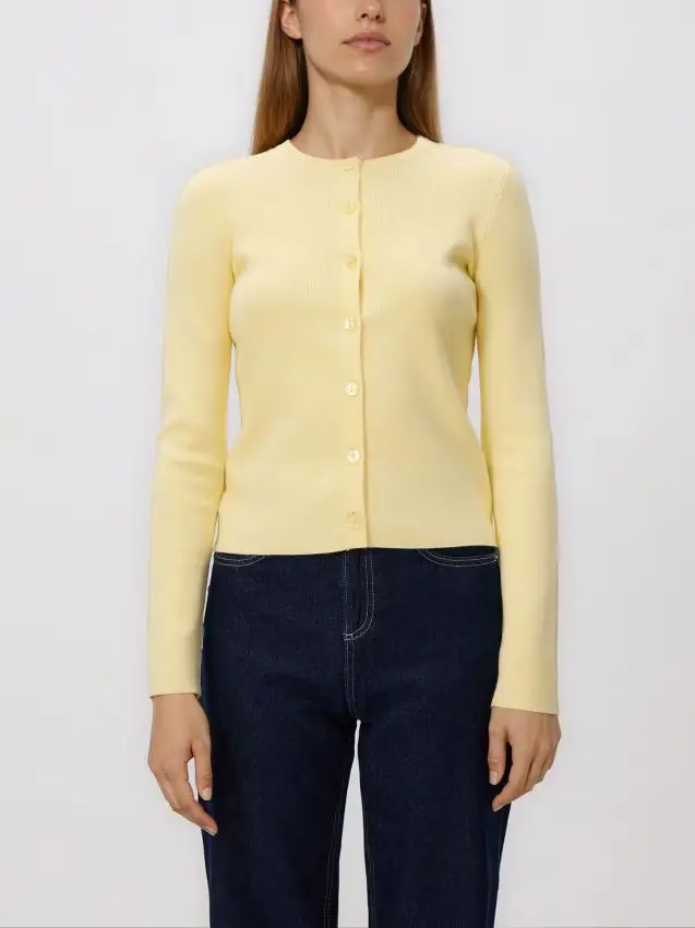 Cardigan con modal - giallo chiaro