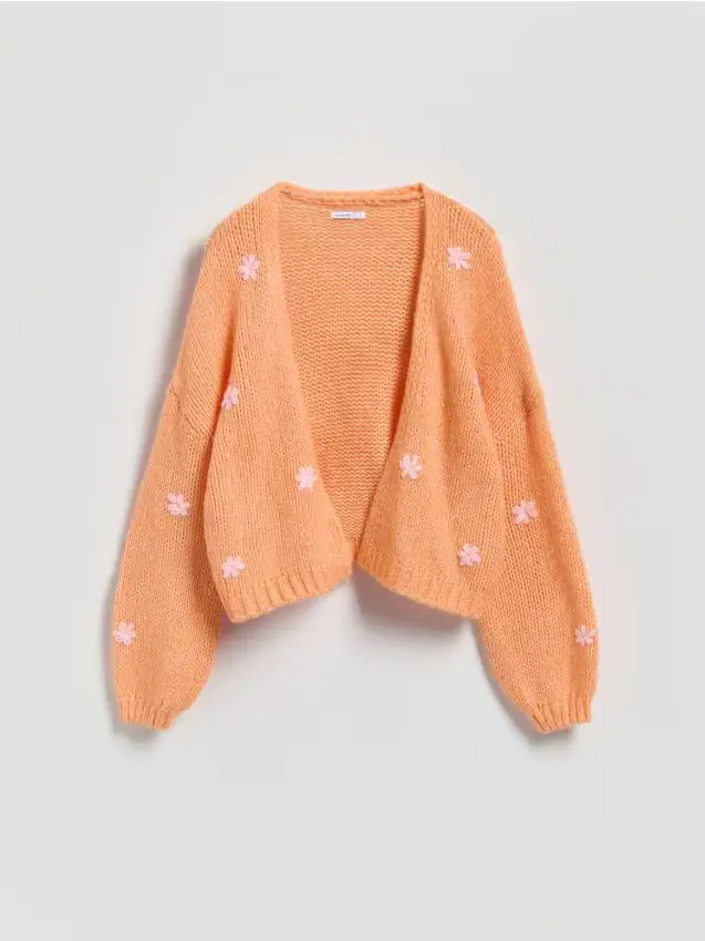 Cardigan con ricamo - arancione