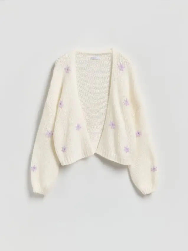 Cardigan con ricamo - nude