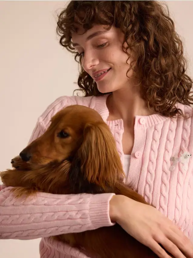 Cardigan con ricamo - rosa pastello