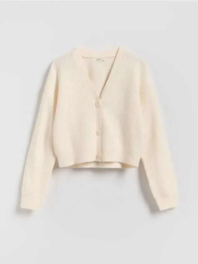 Cardigan con viscosa - panna
