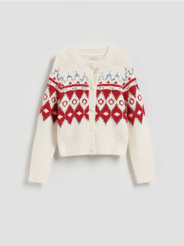 Cardigan fantasia - rosso