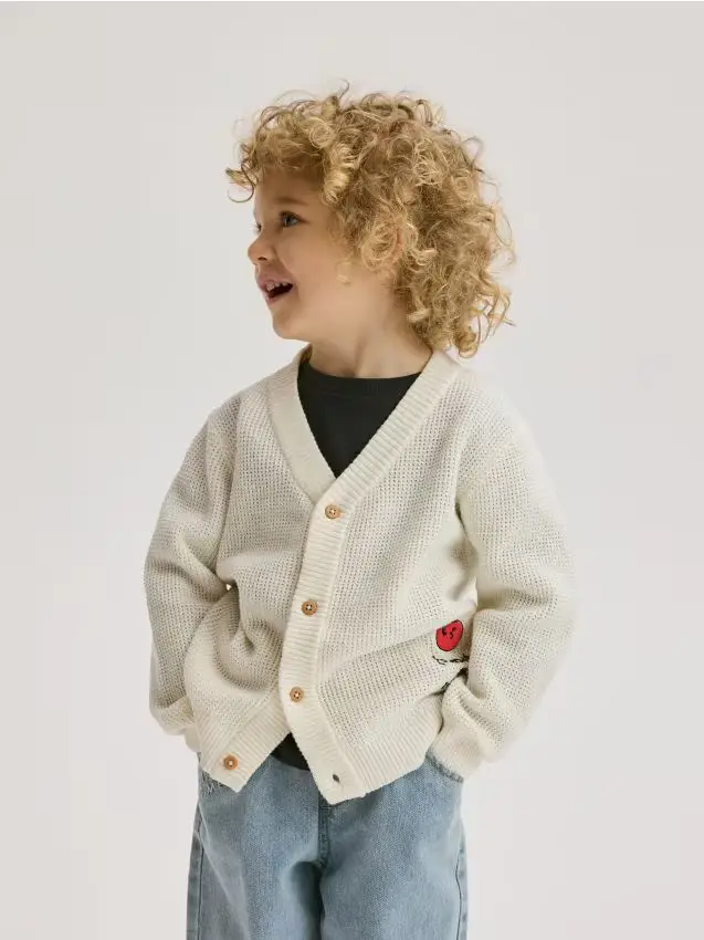 Cardigan in cotone - panna