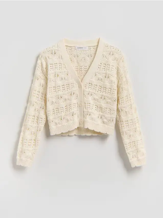 Reserved Cardigan in cotone - panna