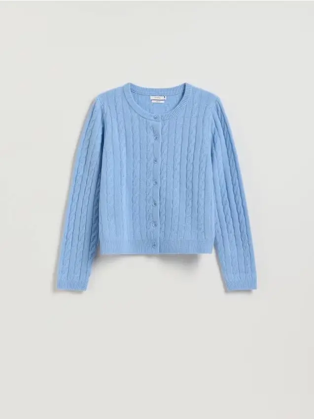 Cardigan in lana - azzurro