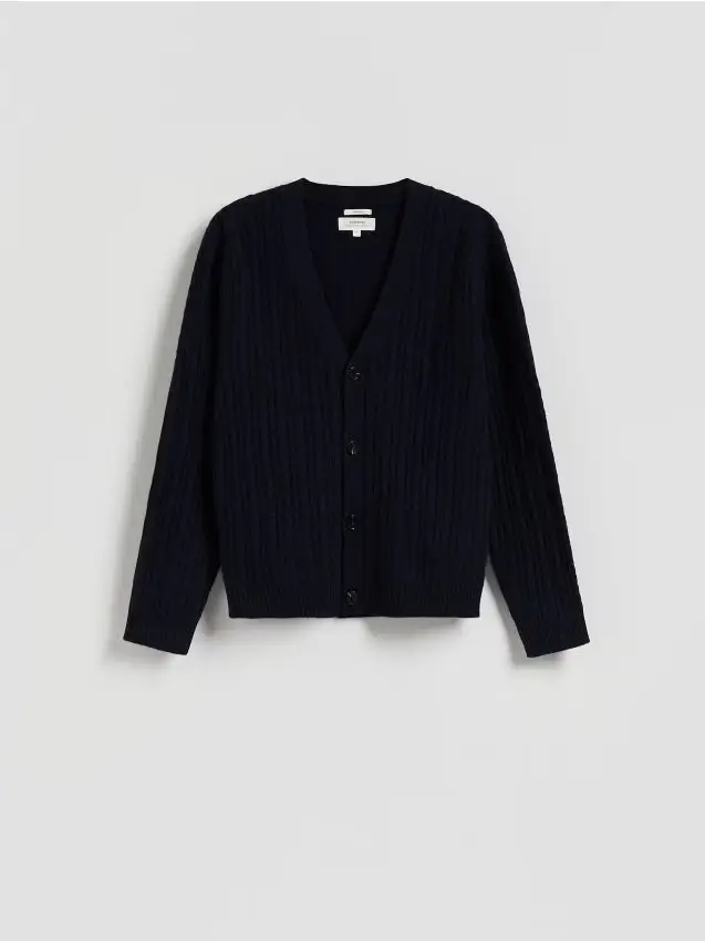 Cardigan in lana - blu scuro