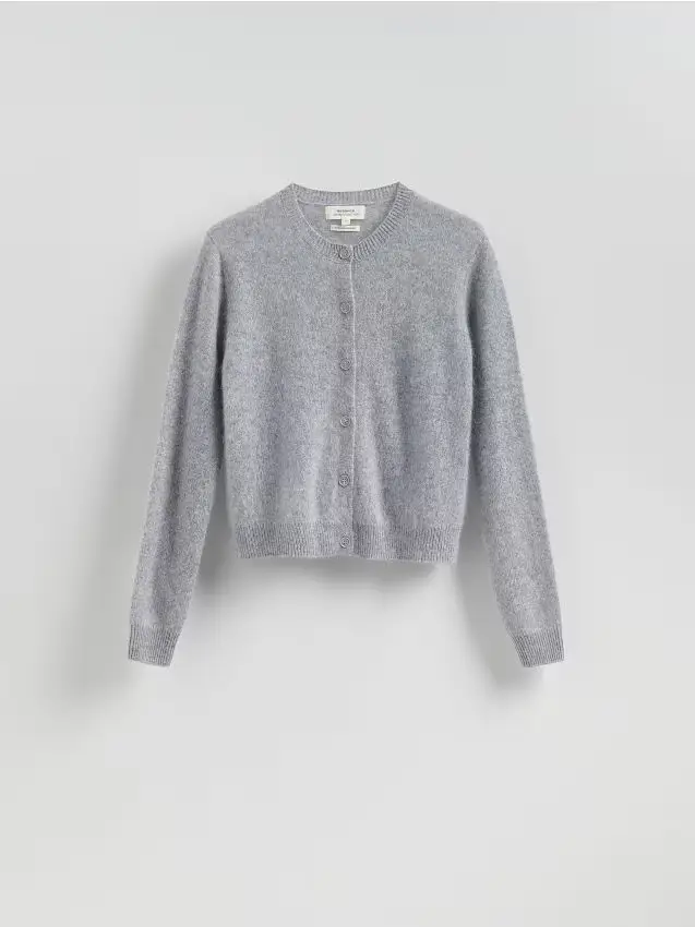 Cardigan in lana con cashmere - grigio chiaro