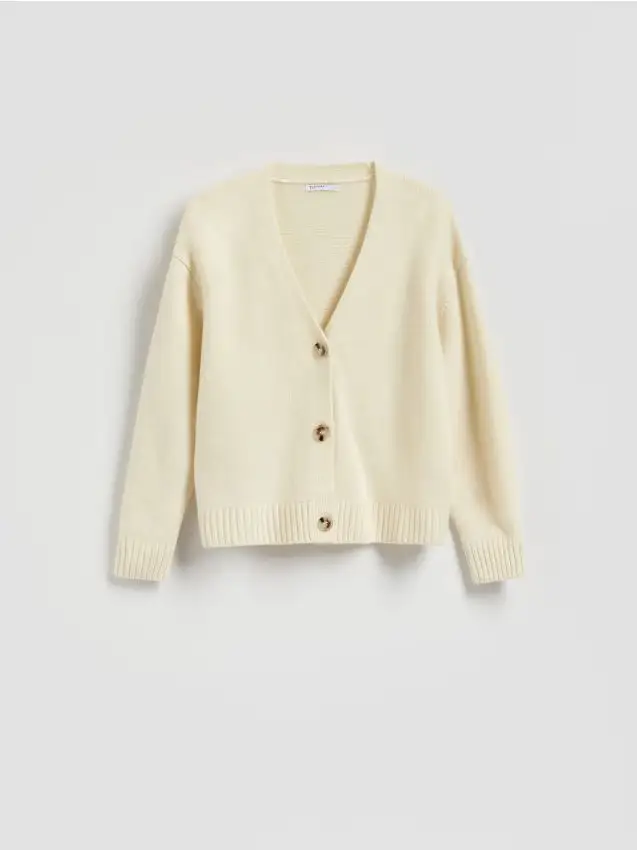 Cardigan in lana - giallo chiaro