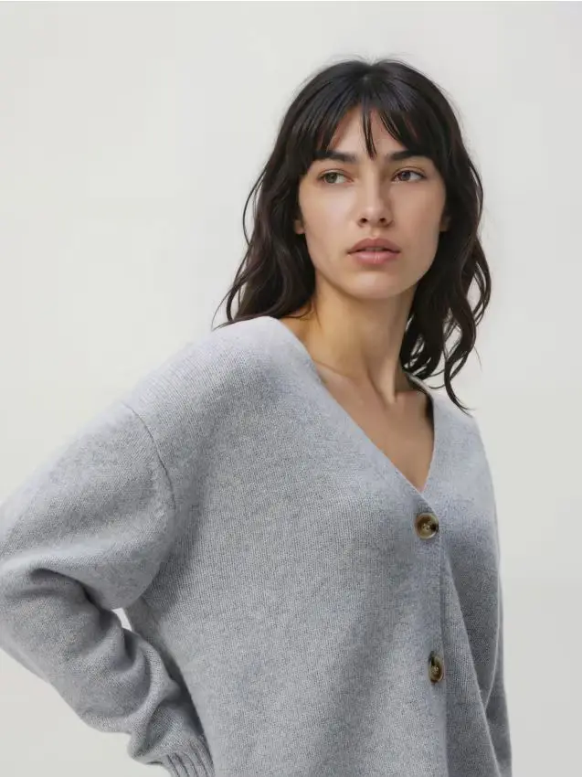 Cardigan in lana - grigio chiaro