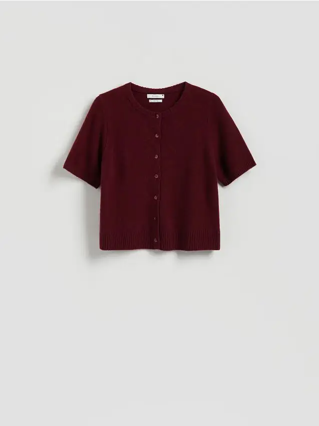 Cardigan in lana - maroon