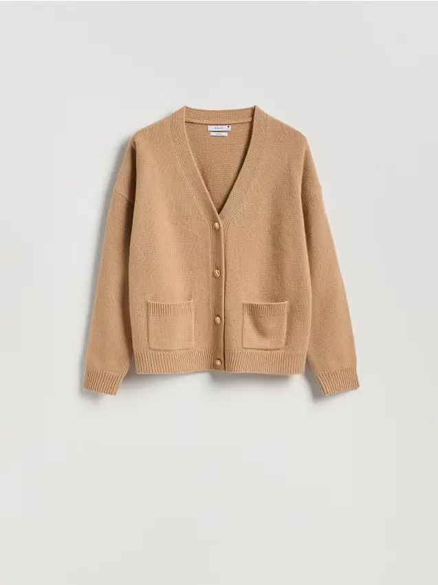 Cardigan in lana - marrone dorato