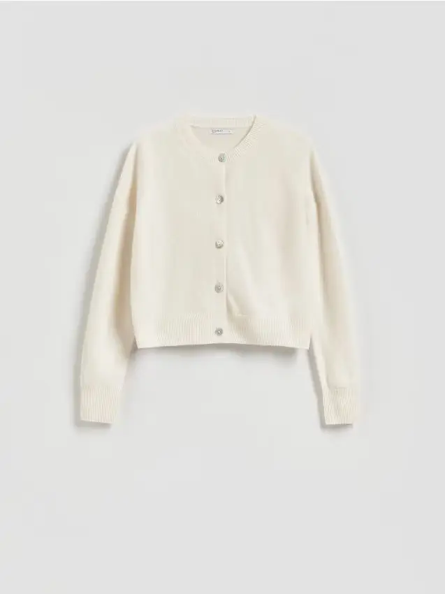 Cardigan in lana - nude