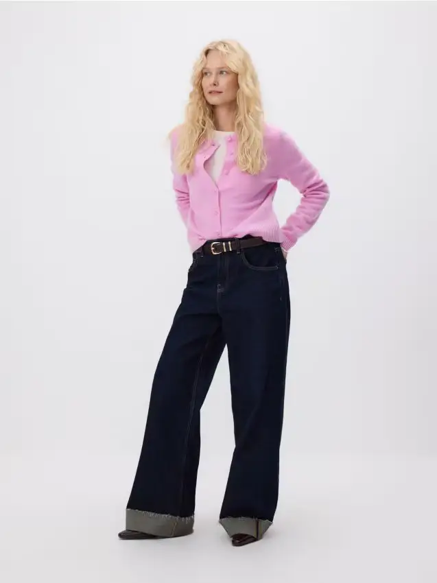 Cardigan in lana - rosa