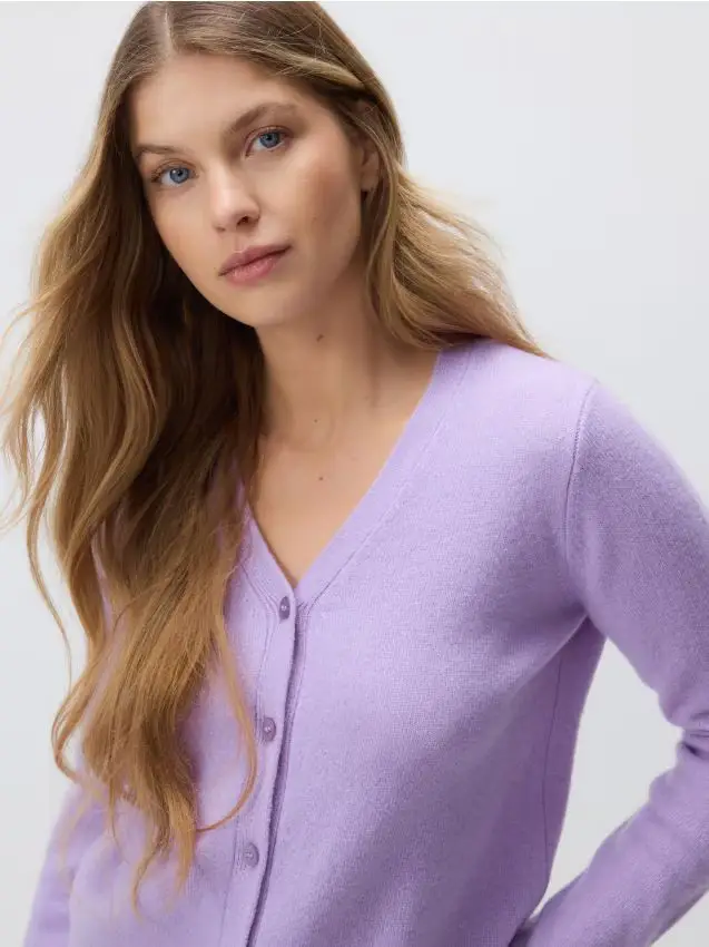 Cardigan in lana - uva