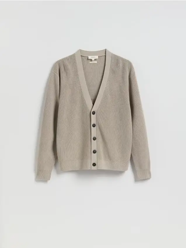 Cardigan in lino - beige
