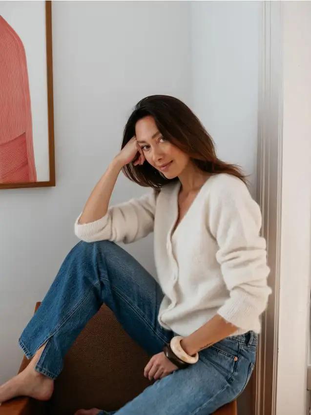 Cardigan in misto alpaca - panna