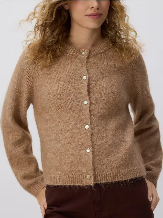 Cardigan in misto lana - beige