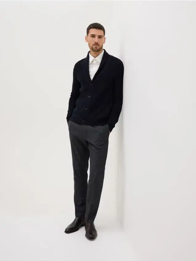 Cardigan in misto lana - blu scuro