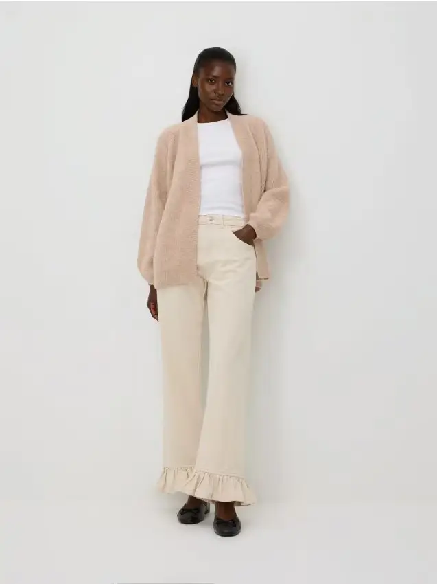 Cardigan in misto lana di alpaca - beige