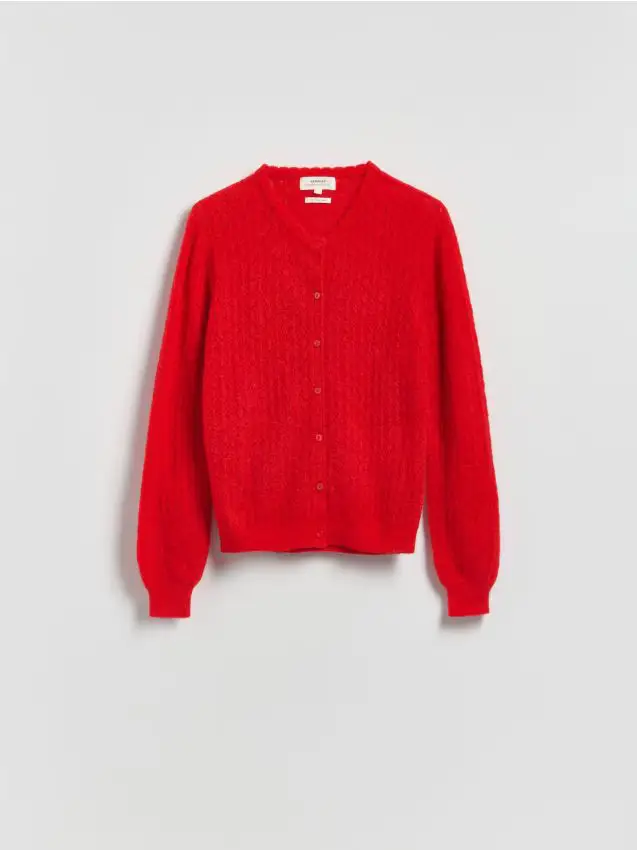 Cardigan in misto lana di alpaca - rosso