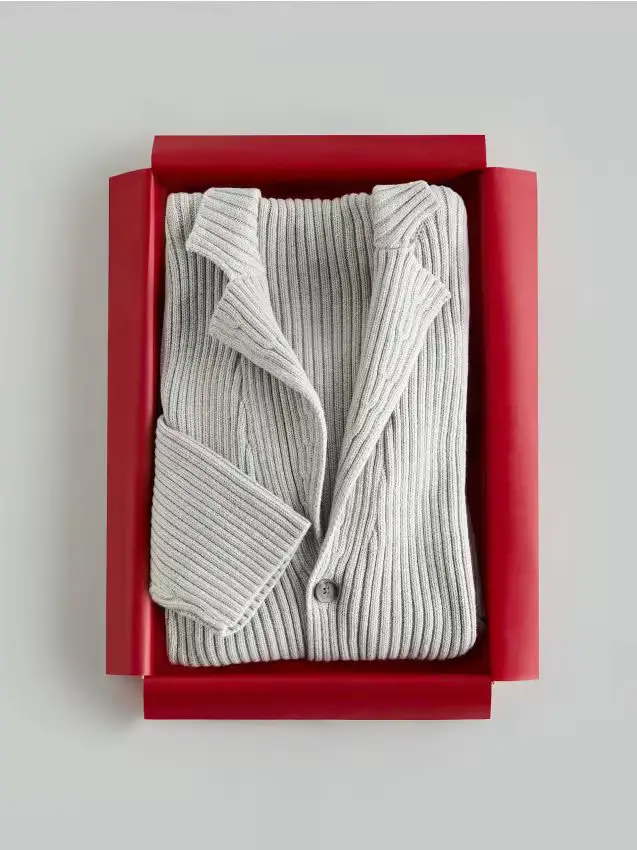 Cardigan in misto lana - grigio chiaro