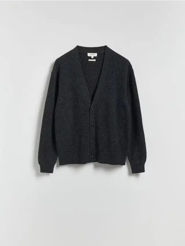 Cardigan in misto lana - grigio scuro