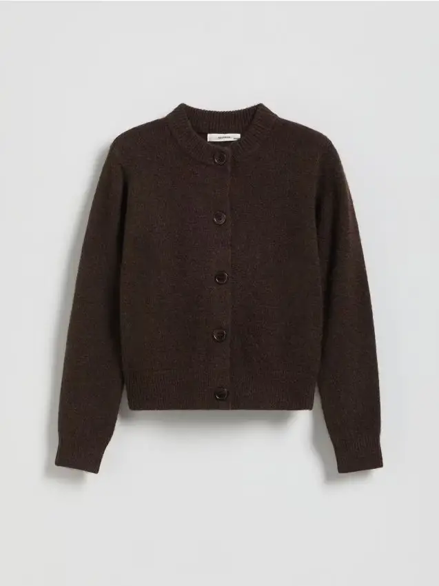 Cardigan in misto lana - marrone polveroso