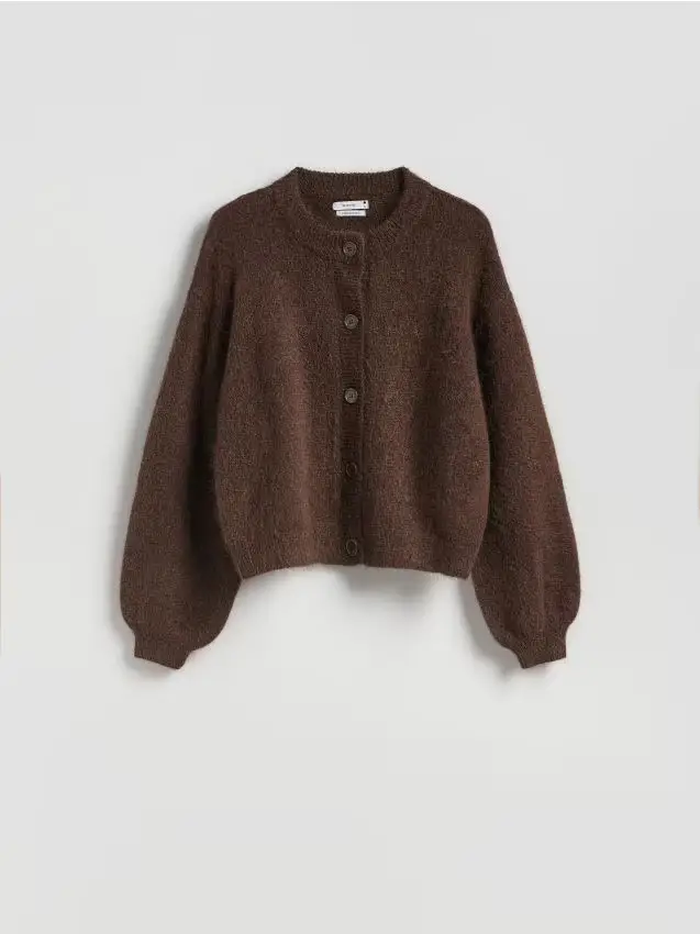 Cardigan in misto lana - marrone scuro