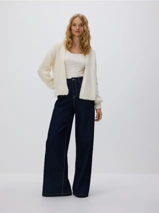 Cardigan in misto lana - nude