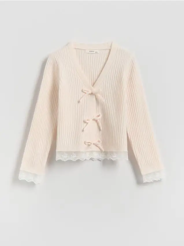Cardigan in misto lana - nude