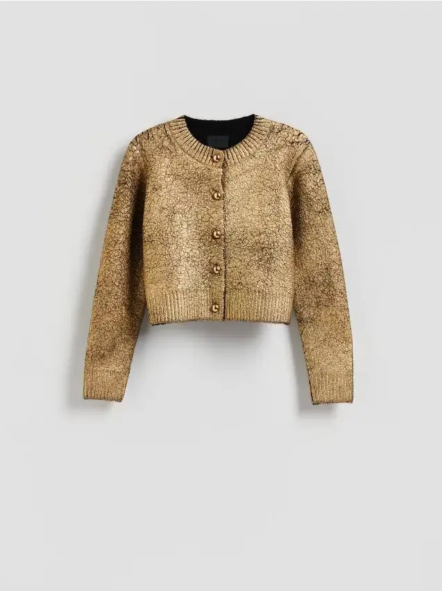Cardigan in misto lana - oro