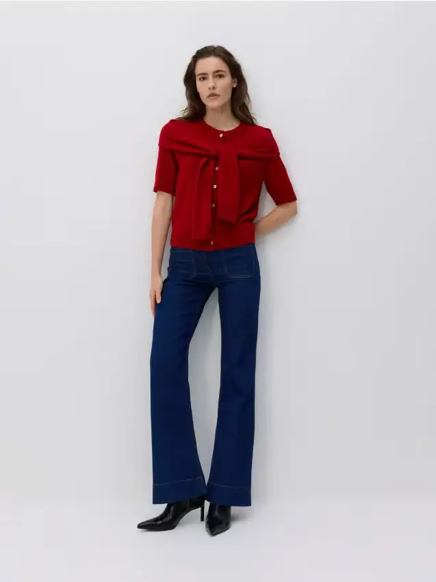 Cardigan in misto lana - rosso