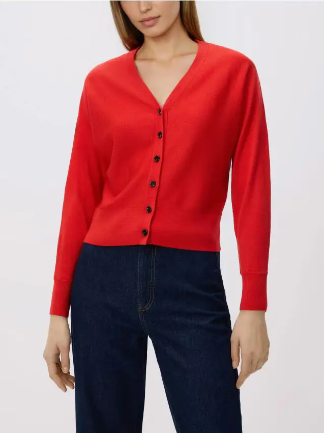 Cardigan in misto lana - rosso