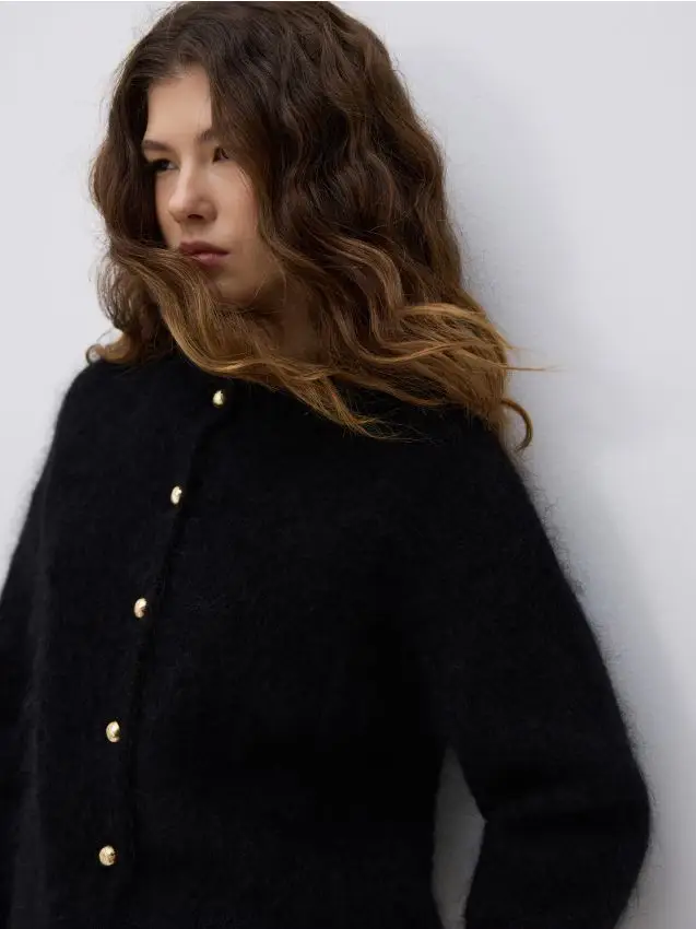 Cardigan in mohair - nero