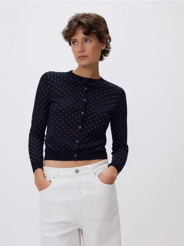 Cardigan in viscosa - blu scuro