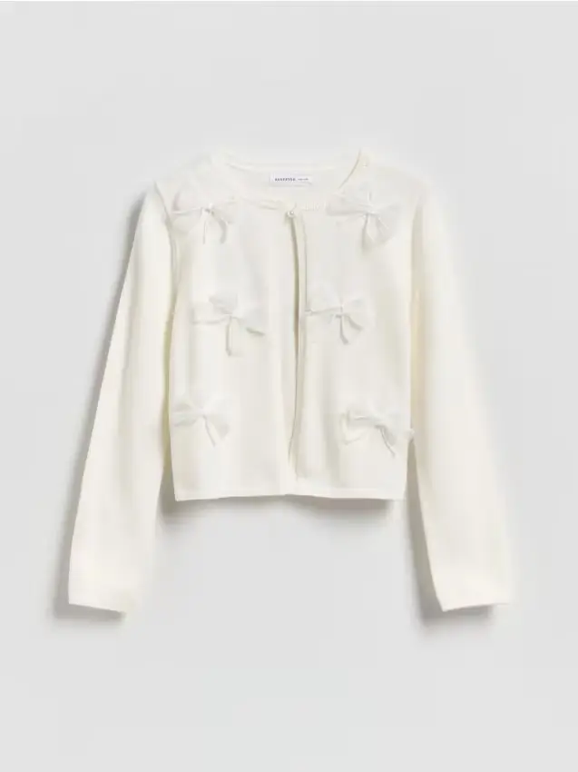 Cardigan in viscosa - panna