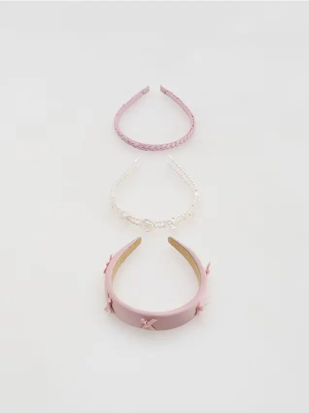 Cerchietti per capelli confezione da 3 - rosa cipria