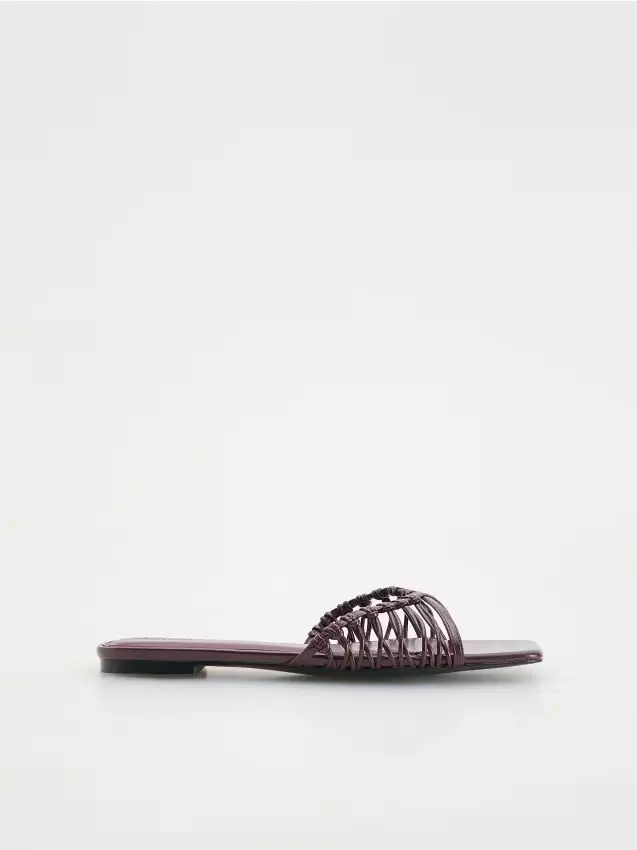 Ciabatte con cinturini - maroon