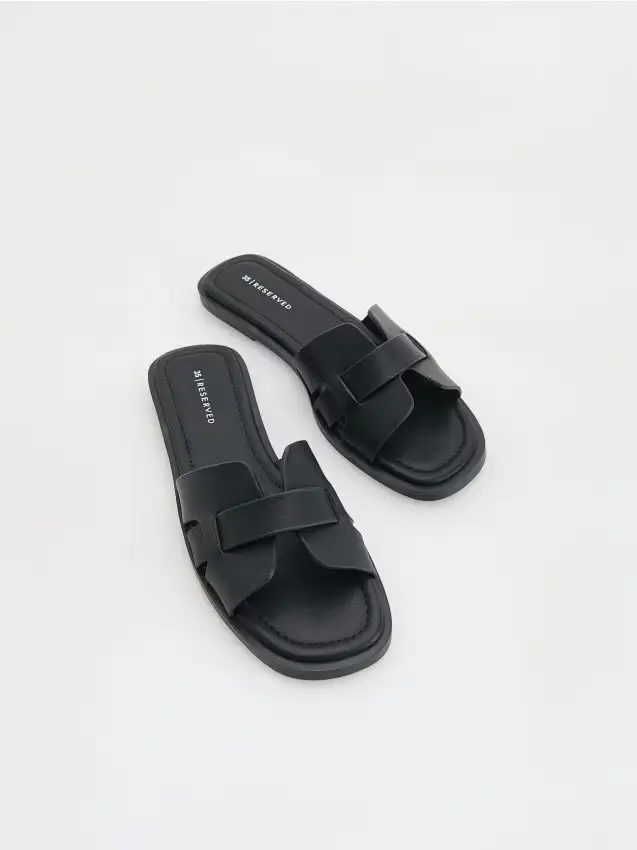 Ciabatte in eco pelle - nero