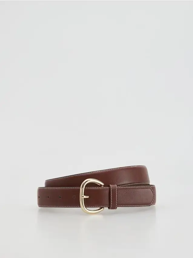 Cintura con fibbia decorativa - marrone