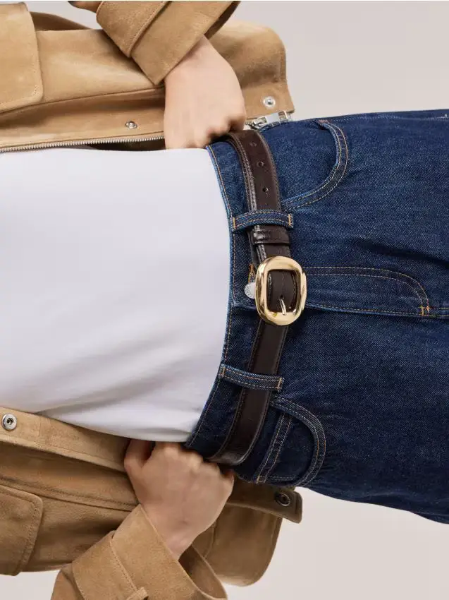 Cintura con fibbia decorativa - marrone scuro