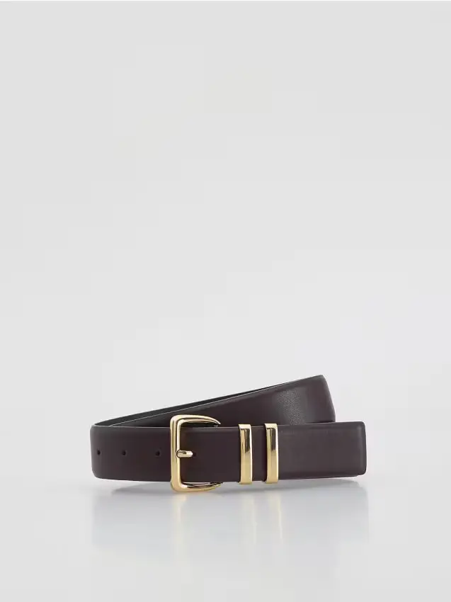 Cintura con fibbia decorativa - mogano