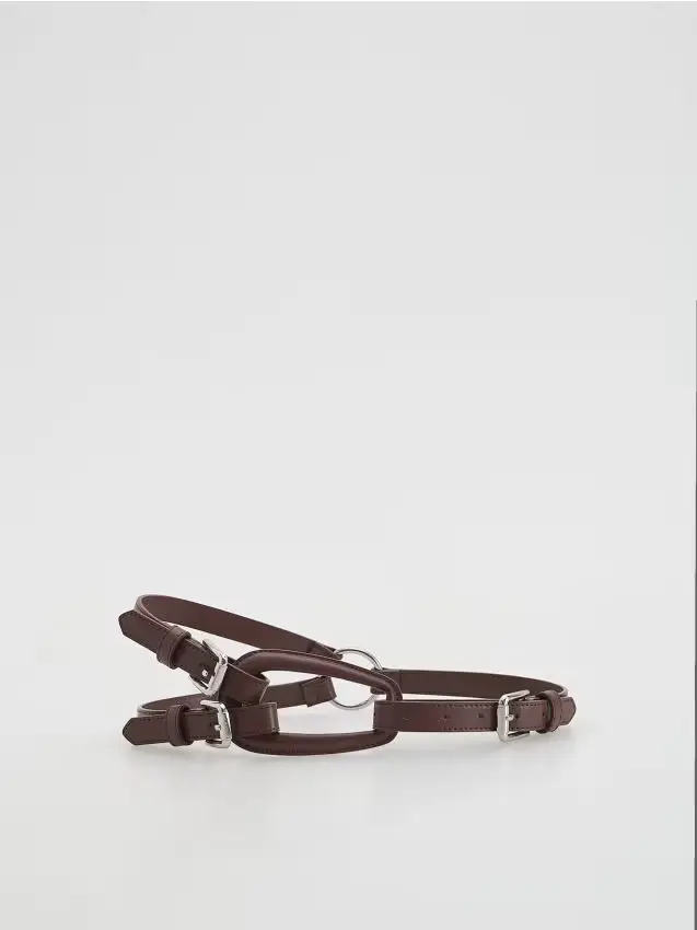 Cintura con fibbie - marrone