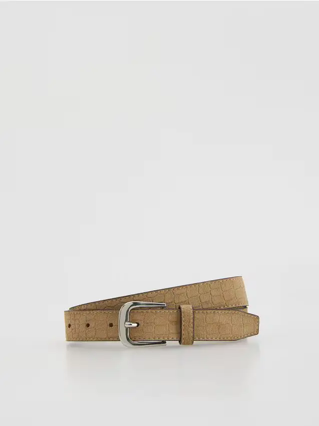 Cintura con motivo inciso - beige