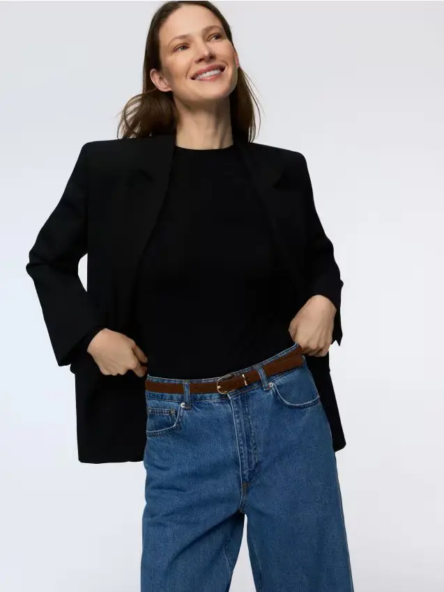 Cintura in camoscio con fibbia - marrone