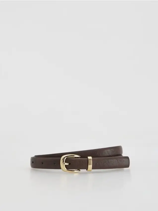 Cintura in pelle con fibbia - marrone