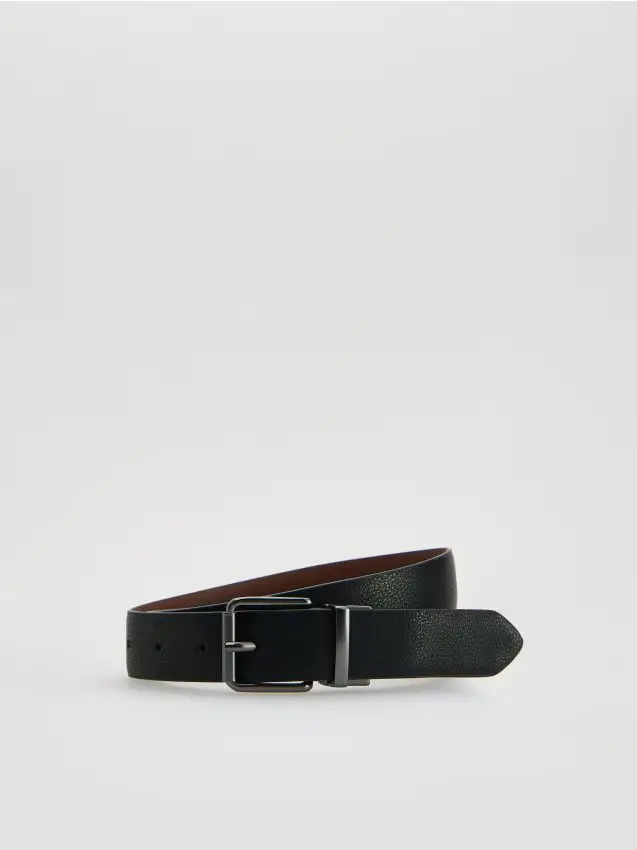 Cintura in pelle - nero