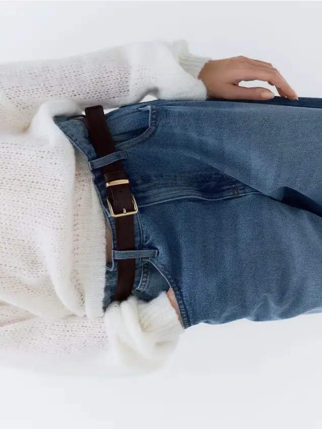 Cintura realizzata con materiali misti - marrone polveroso